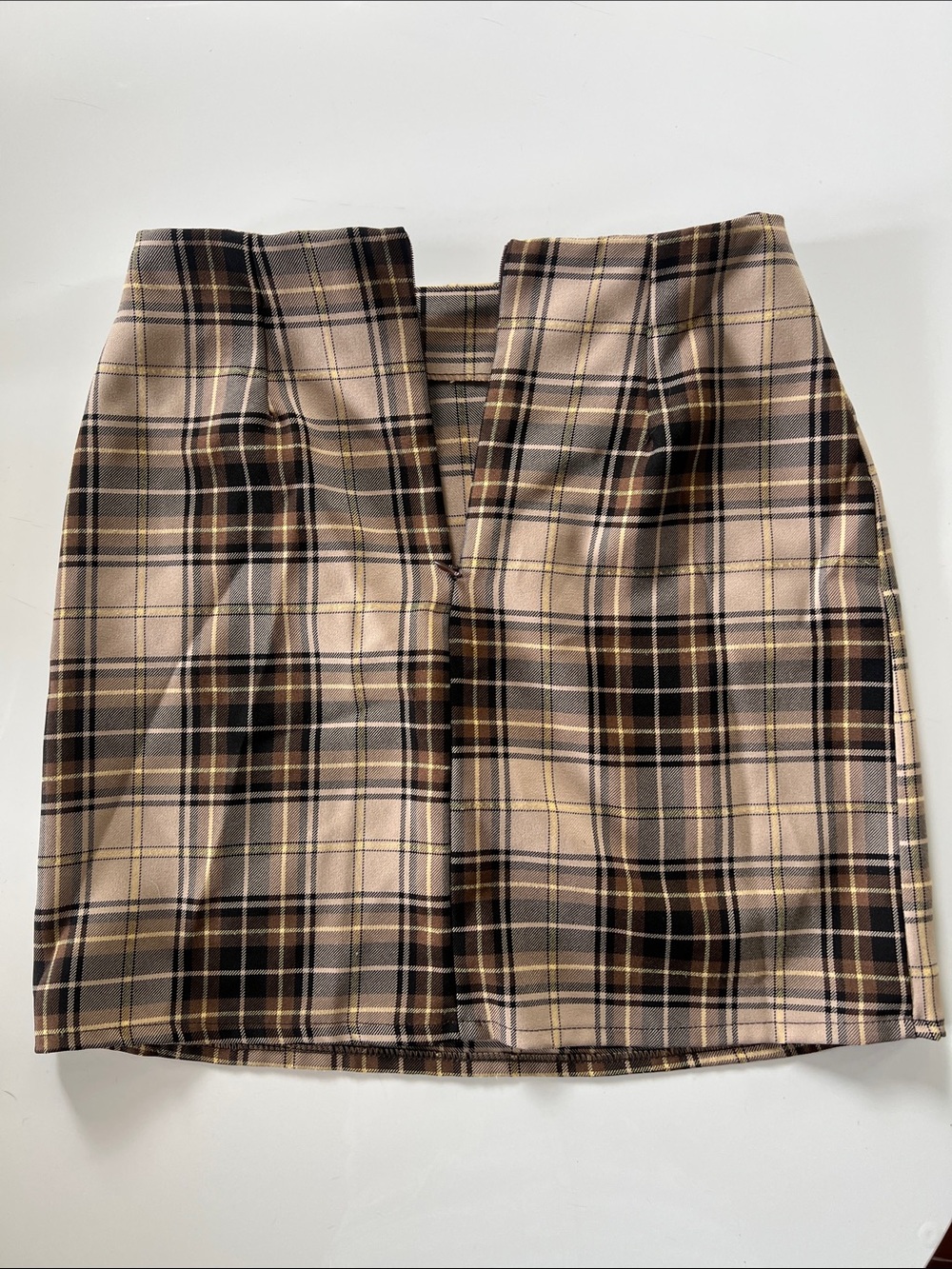 Nasty Gal Beige and Black Plaid Mini Skirt - Picture 5 of 5